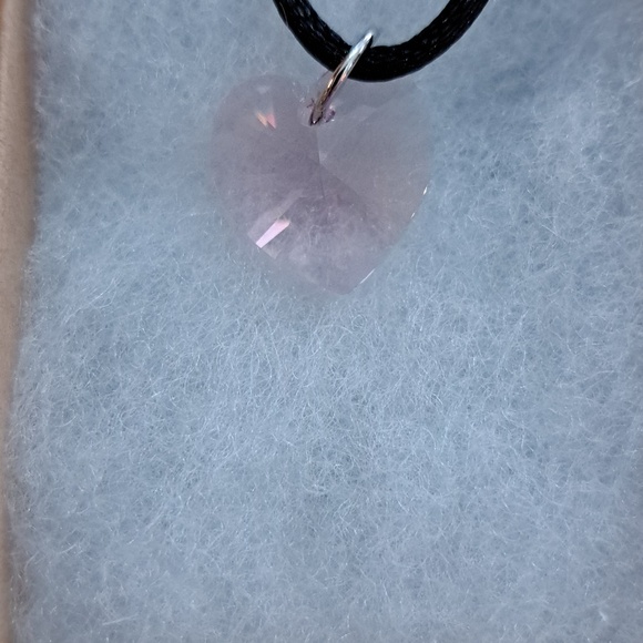 Morning Violet Crystal Heart Necklace - Picture 2 of 6